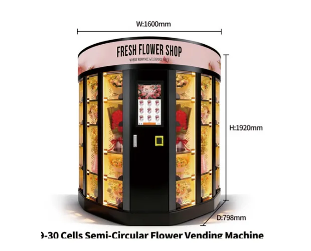 9-30 Cell Semi-Circular Flower Vending Machine — Flowers